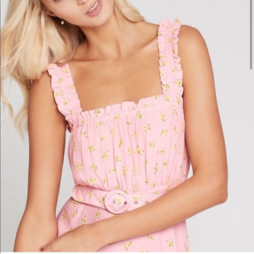 NEW Faithfull the Brand Mid Summer Mini Dress in Luda Floral Print Pink Small - Picture 3 of 14
